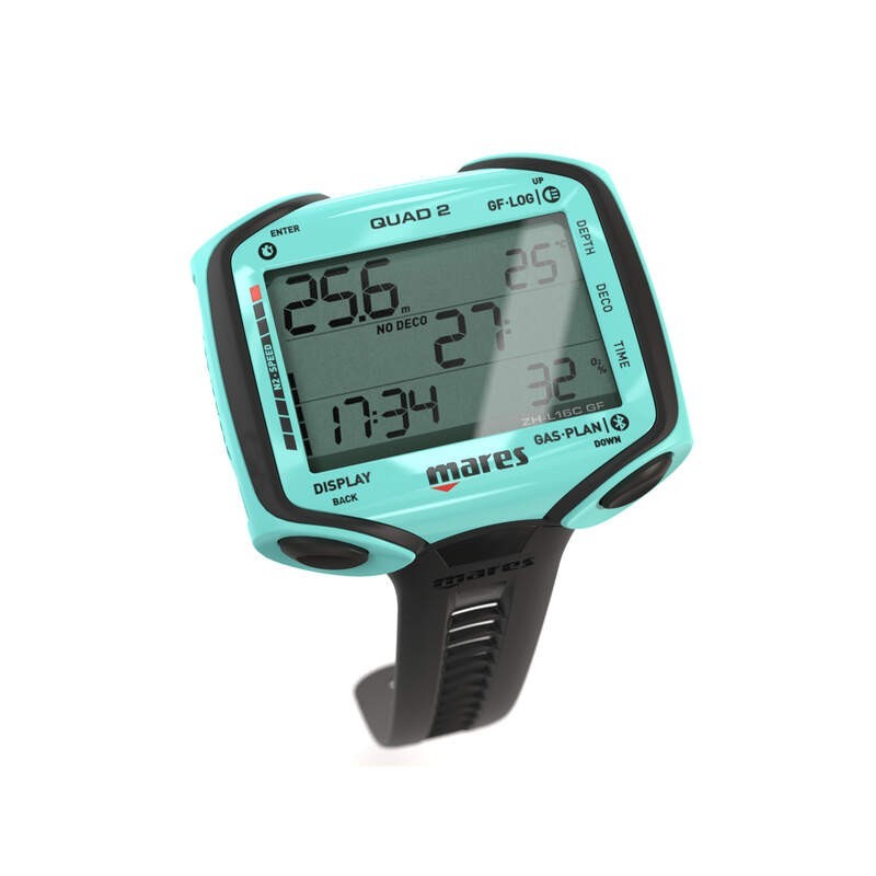 Mares QUAD 2 Wrist Dive Computer - Aqua - Large Screen 414152