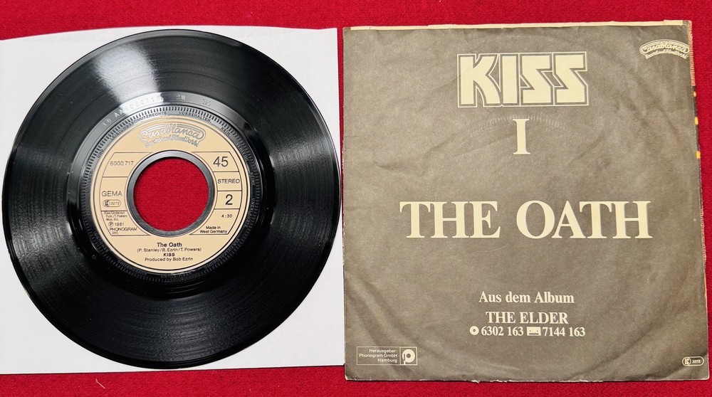KISS German 1981 "I" / The Oath Picture Sleeve 45 Vinyl 6000 717