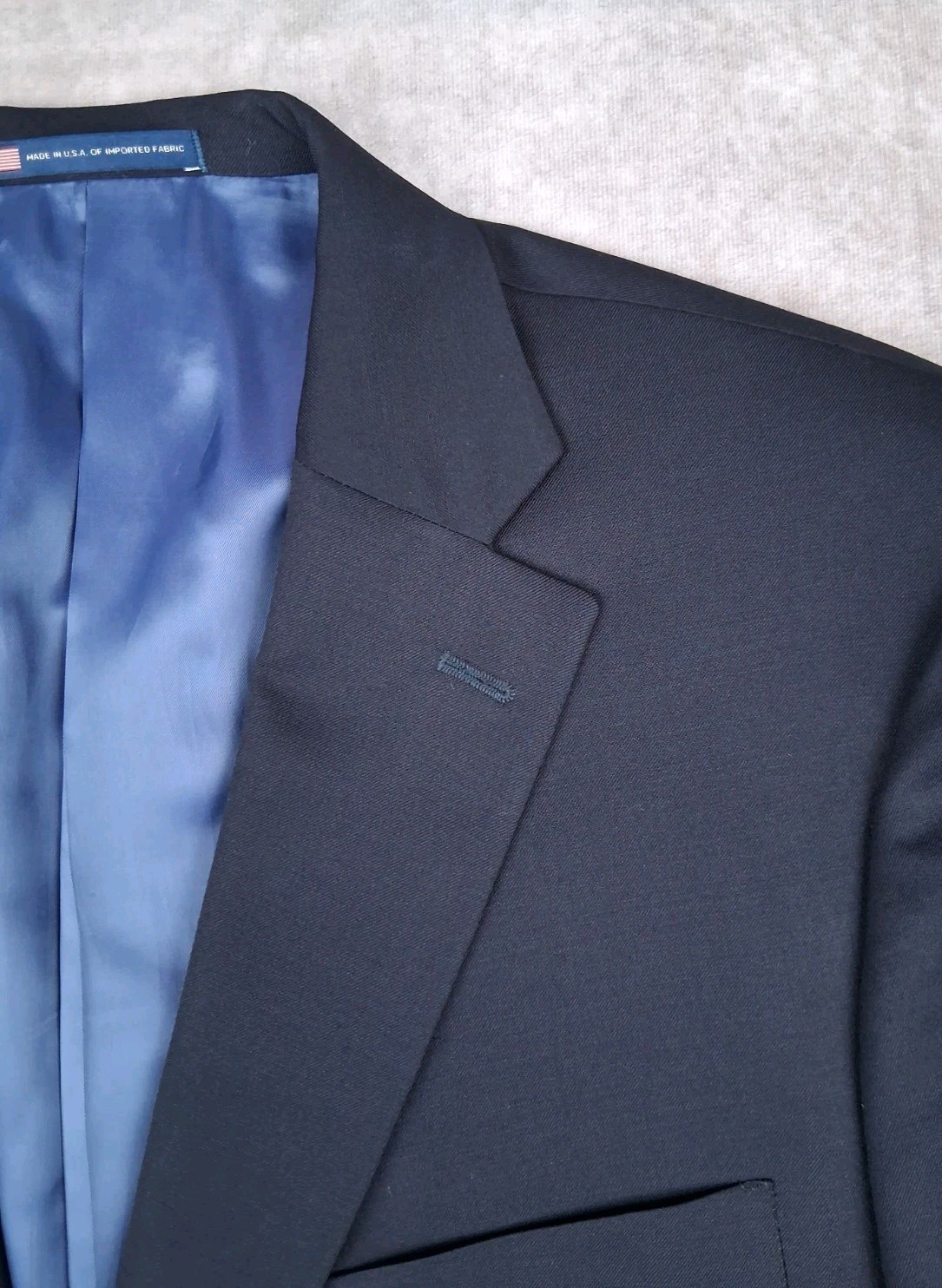 Hart Schaffner Marx Blazer Men 48L Navy Blue Chicago Fit Wool Blend Sport Coat