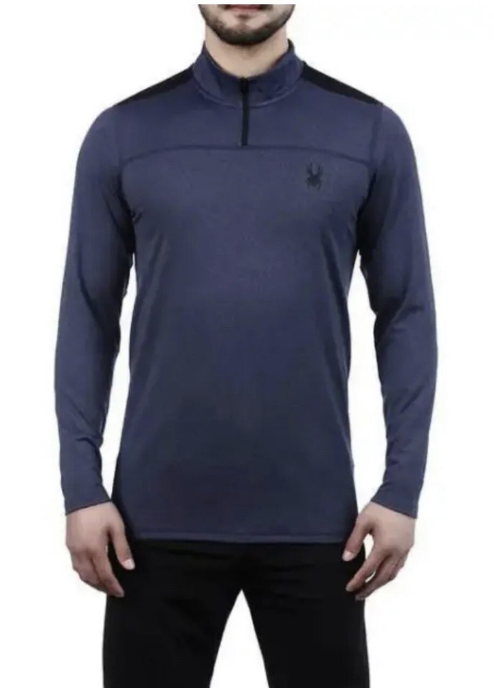 NEW Men's SPYDER Performance 1/4 Zip Pullover Medium Blue ProWeb