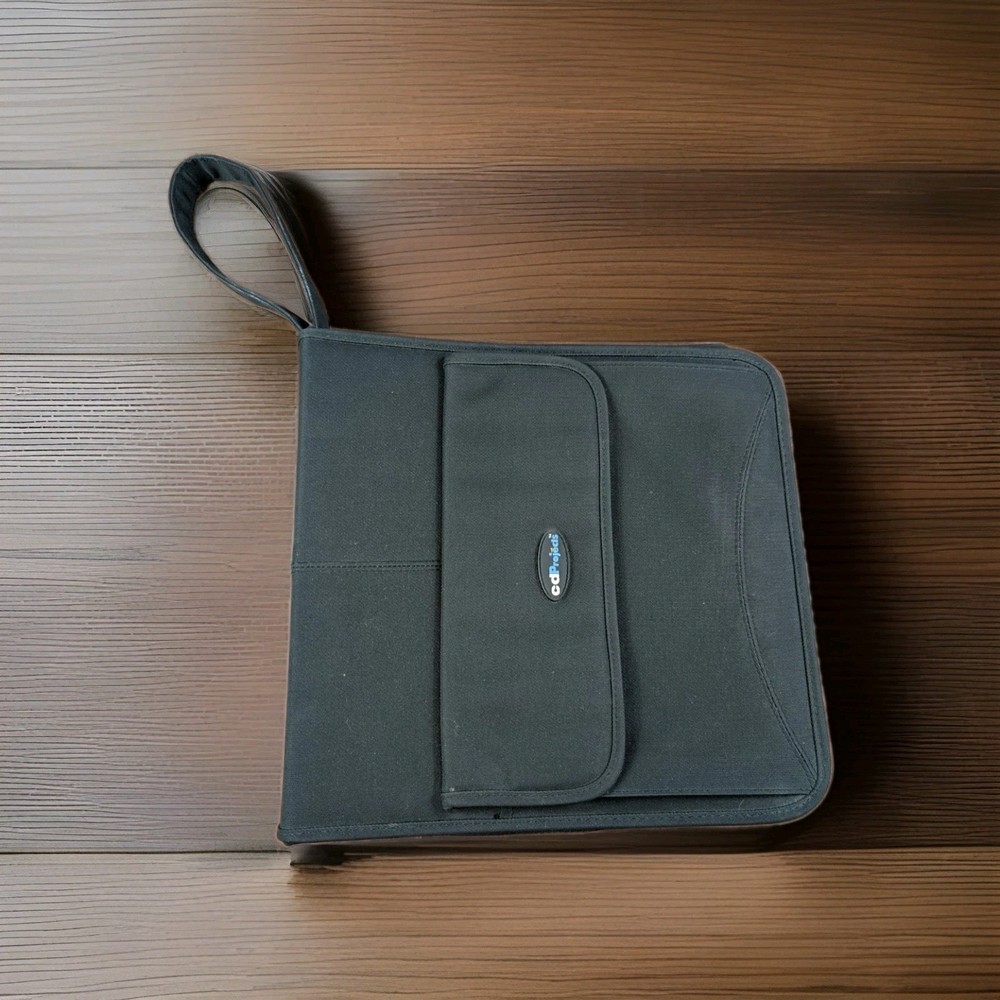 Cd Projects 208 CD DVD BLURAY Disc Storage Binder NYLON Wallet Black Handle