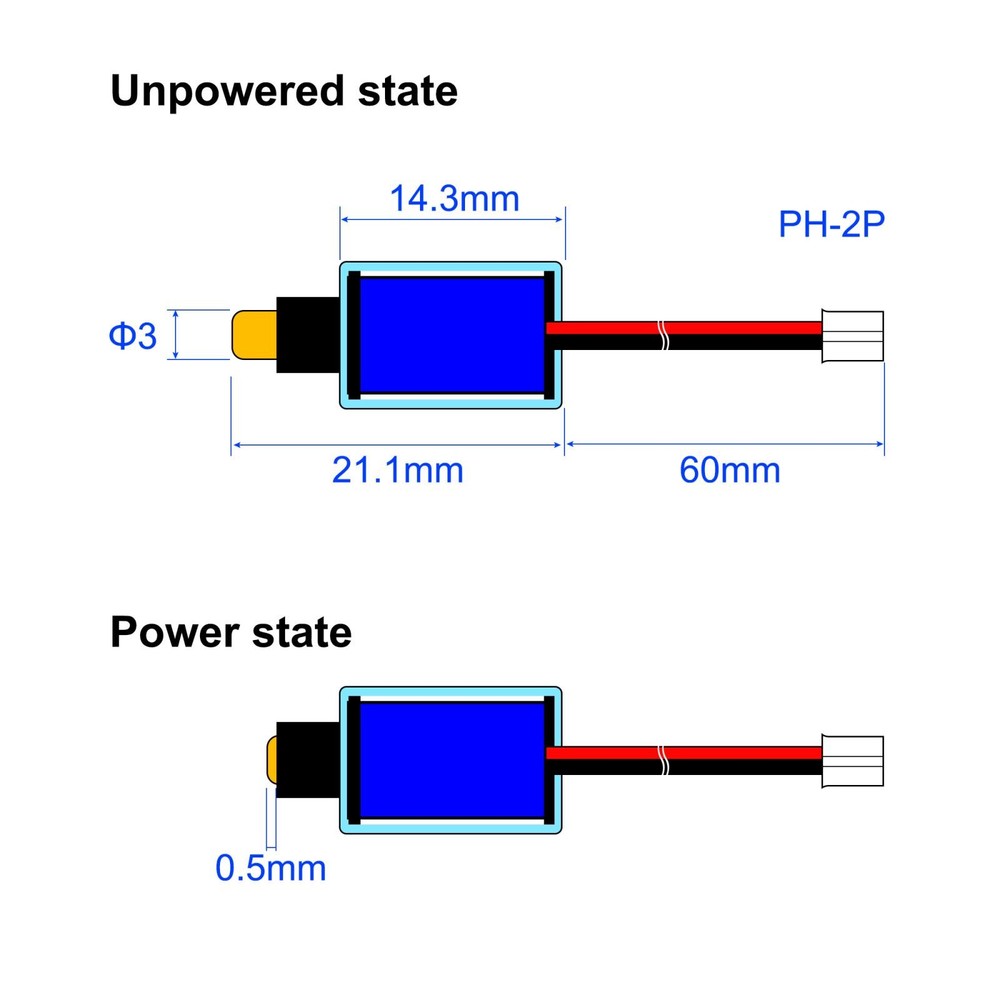 DC 5V 1A 3mm Mini Electromagnetic Solenoid Lock Pull Type for Electric Lock
