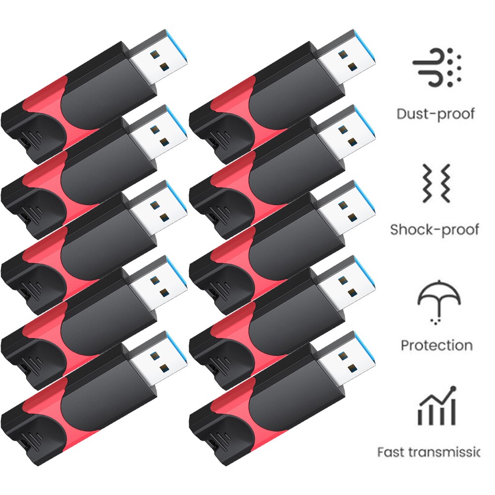 High Speed USB 3.0 32GB 10Pack Retractable Flash Drive Memory Storage USB Memory
