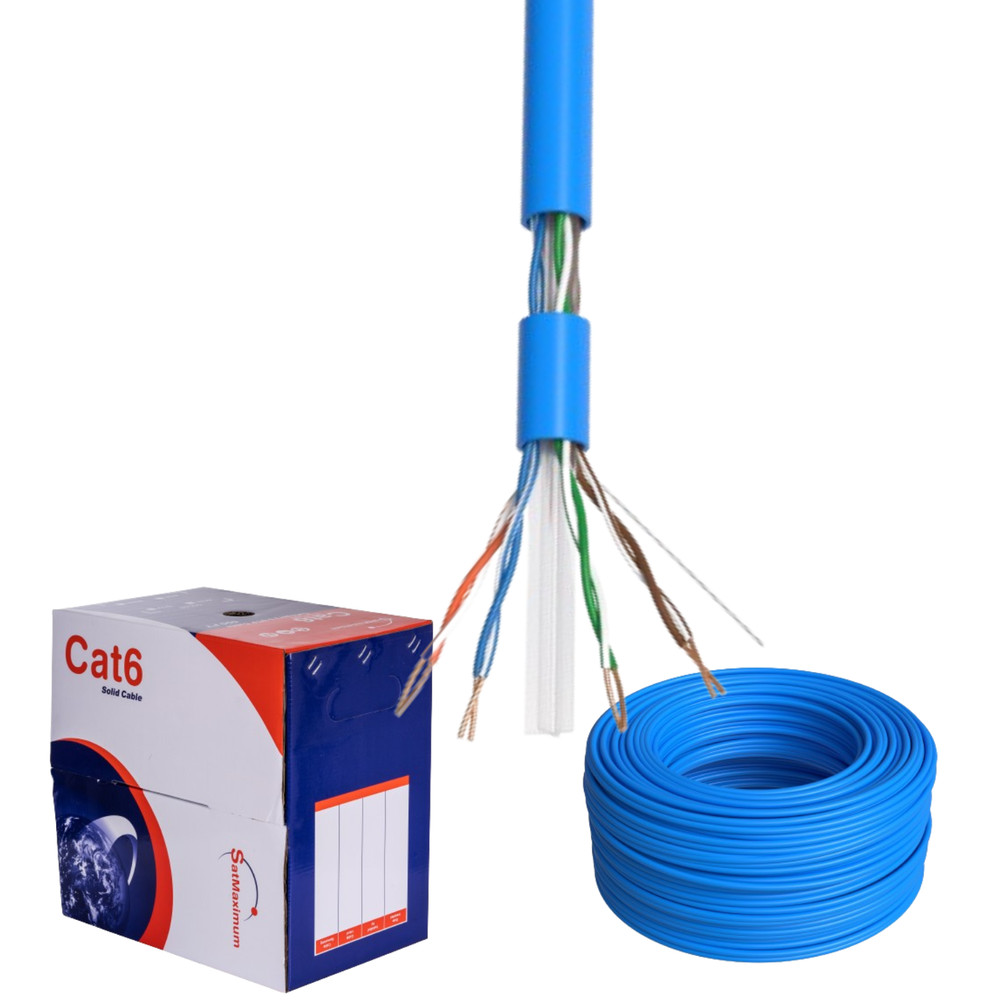 500FT Cat6 Solid 23AWG UTP CCA Ethernet Cable RJ45 LAN Network Blue