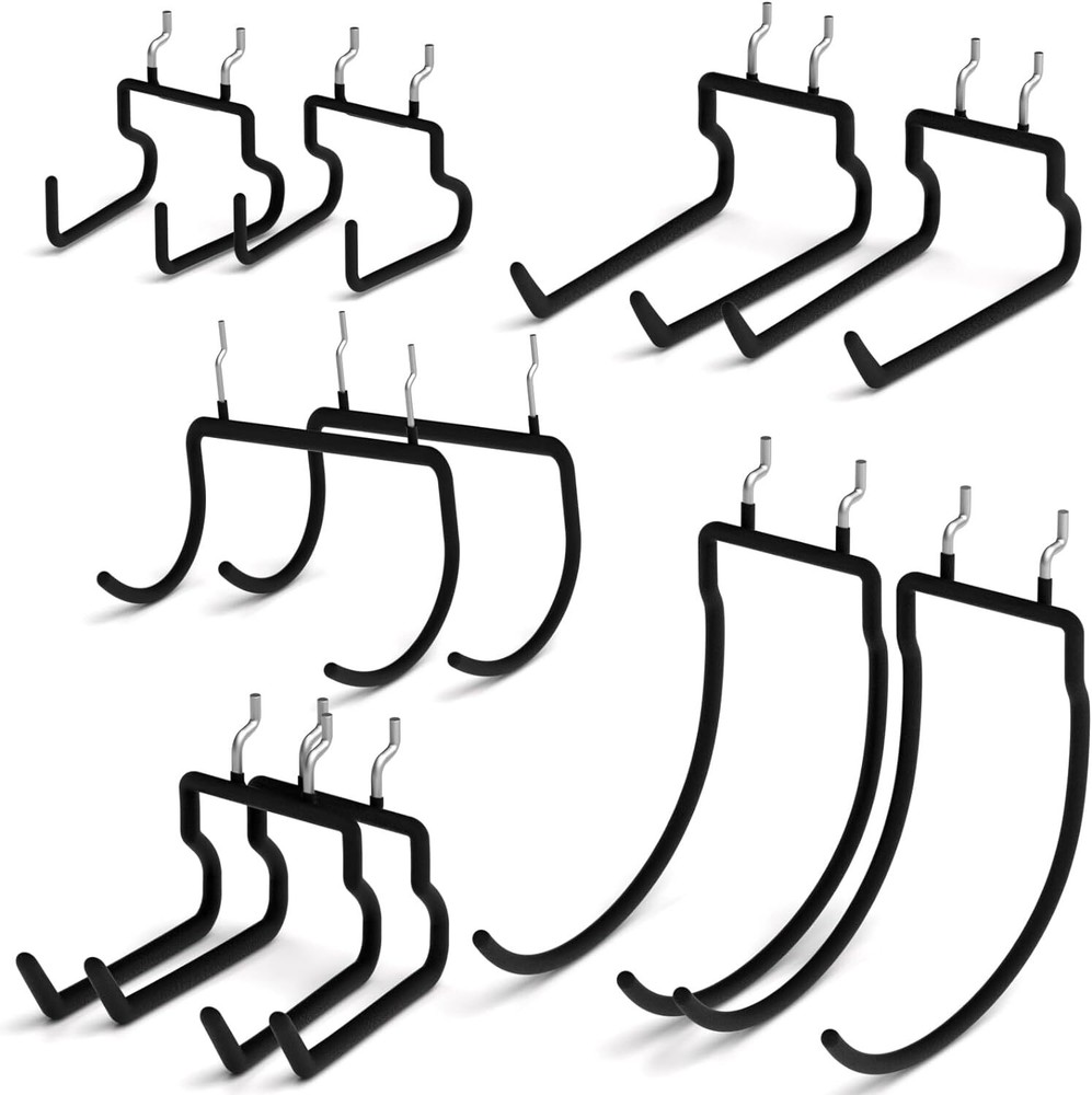 Heavy Duty Peg Board Hooks Hanging Tools 1/4" Large Pegboard Drill Holder 10 PCS