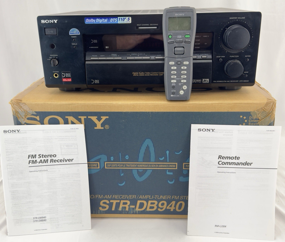 Sony STR-DB940 FM AM Receiver Remote Manuals Original Box Bundle
