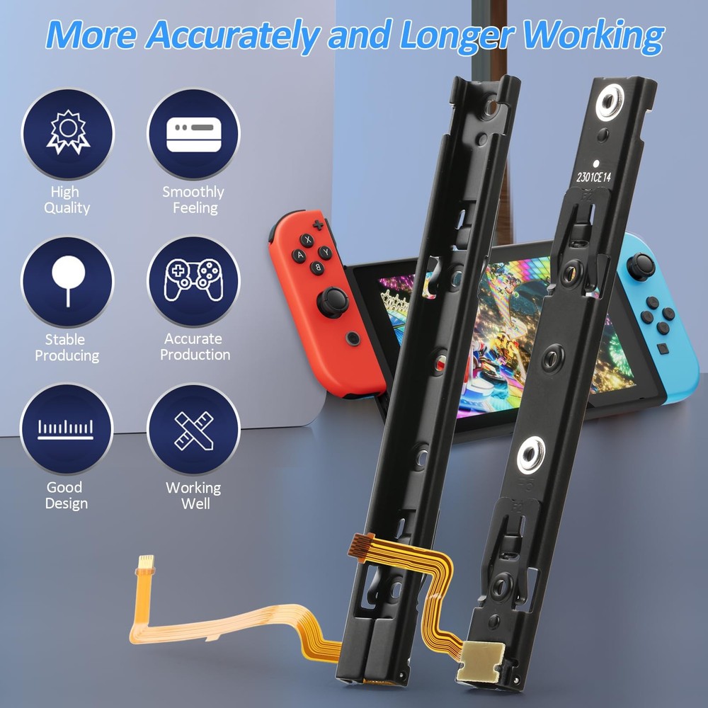 Left and Right Slide Rail for Nintendo Switch Console Slide Rail Bar Replacem...