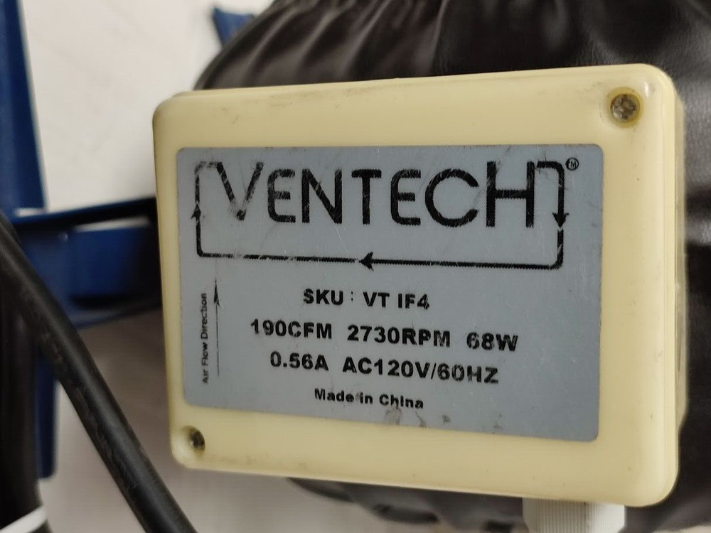 Ventech HVAC 6" Inline Duct Fan 190CFM Ventilation Blower with Speed Controller