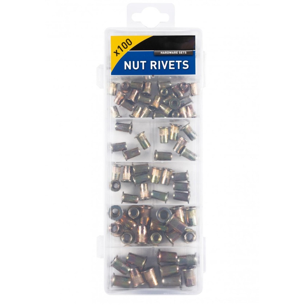 Bluespot 100 Pce Nut Rivets (M3 - M6) Mixed Selection
