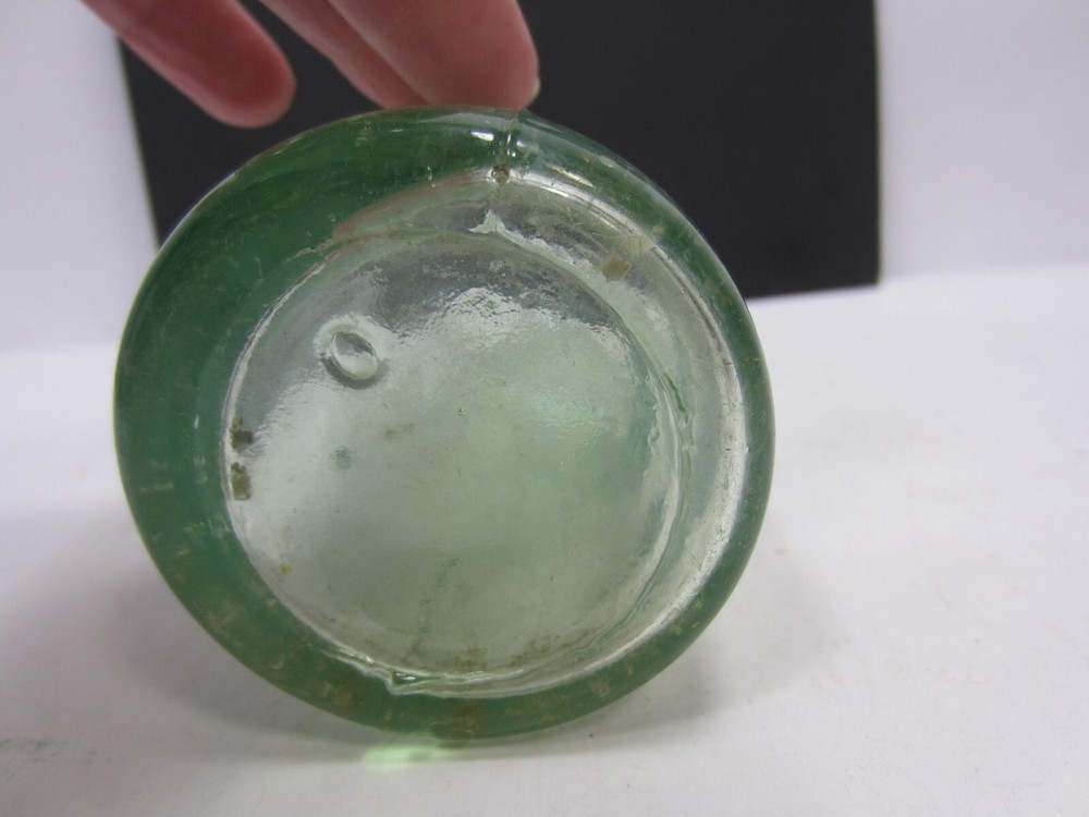 Antique E.N.E. Co. Blob Top Green Bottle 7" H