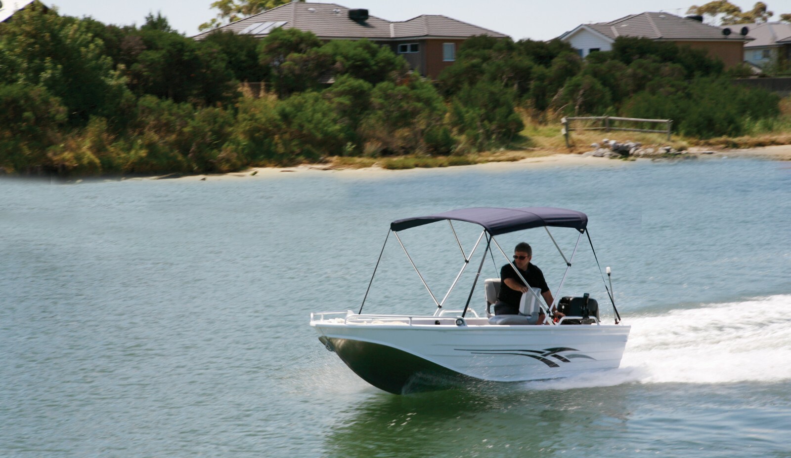 Oceansouth 3 Bow Bimini Top PREMIUM RANGE Boat Cover 6ft Long with Rear Poles