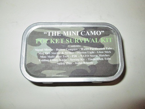 Mini Camo Pocket Survival Tin