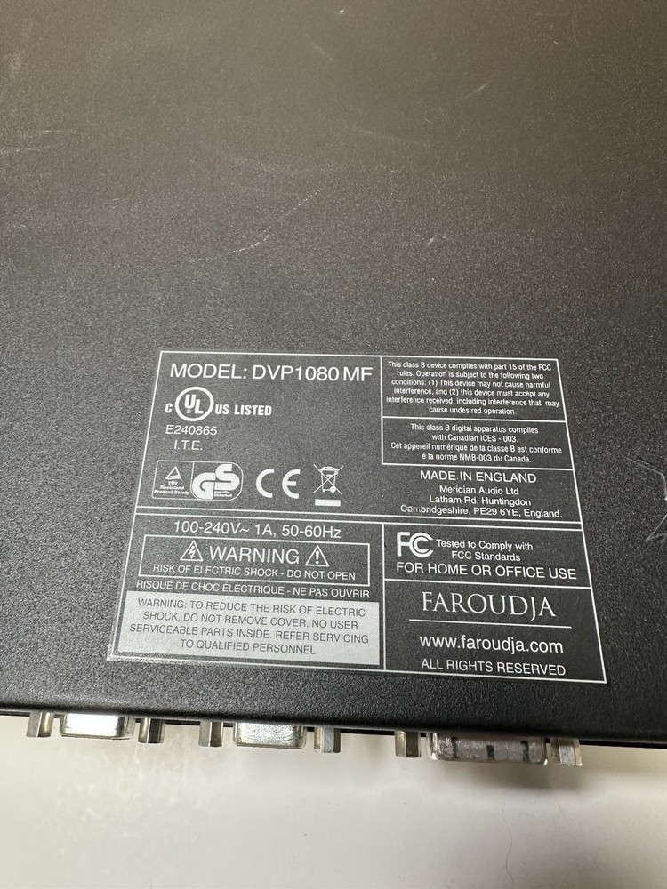 Meridian Faroudja DVP1080MF HD DigitalVideo Processor(UNTESTED)