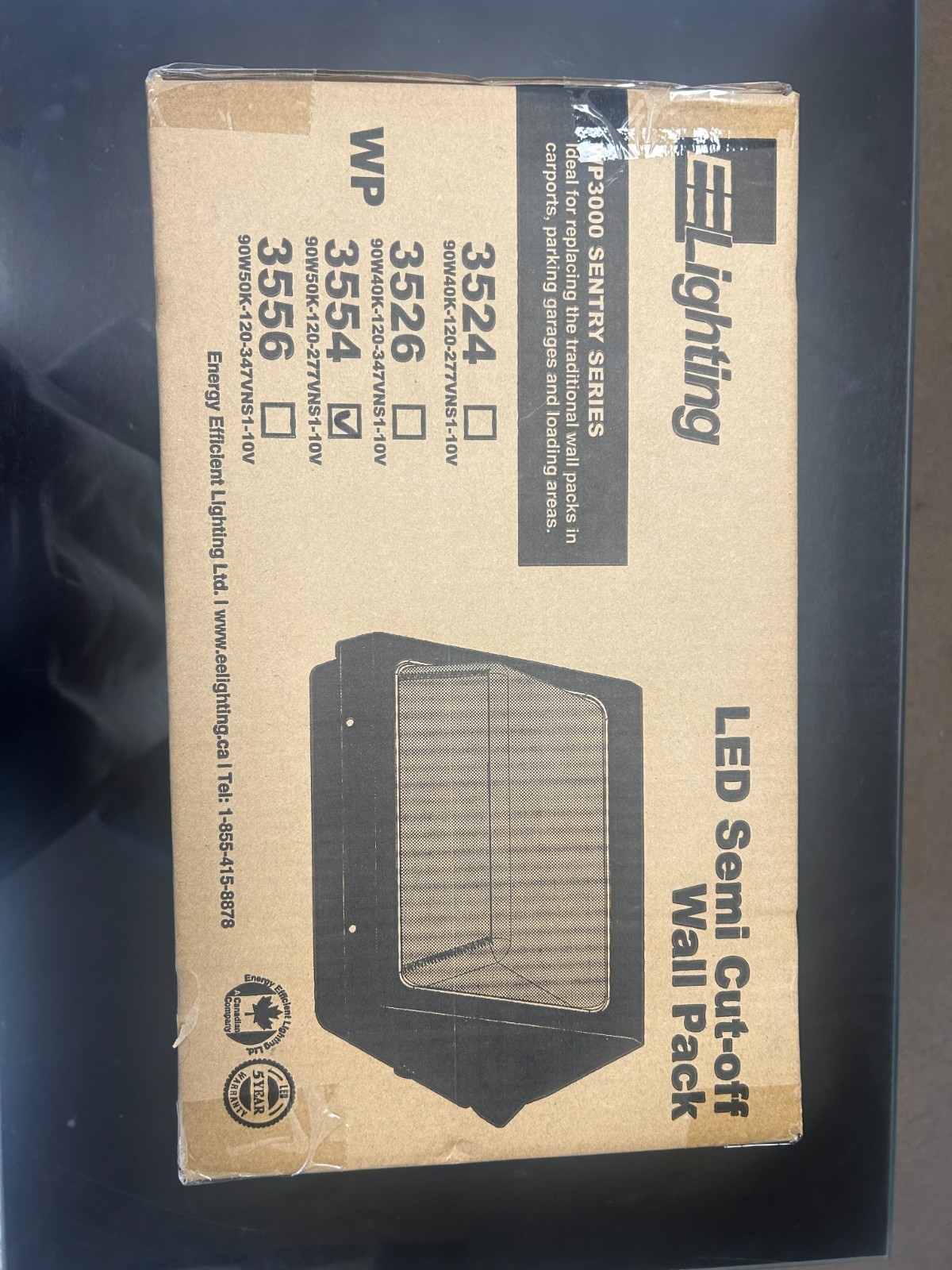 LED Outdoor Wallpack 90 Watt 17500 Lumen 50k 120V To 277V Semi Cutoff W Sensor