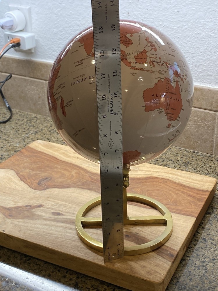 World Globe Pink With Gold Tone Solid Stand Desktop