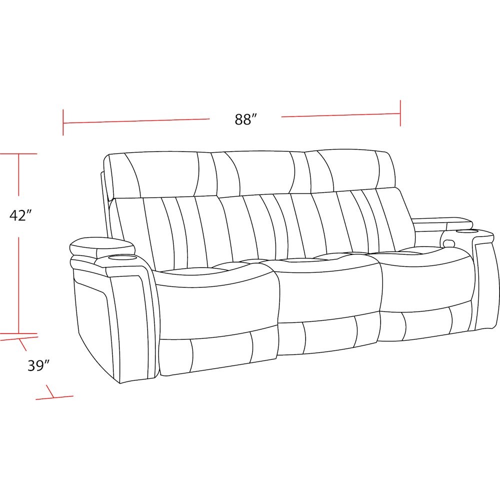 Royce - Fantom Ivory Power Reclining Sofa with Drop Down Console