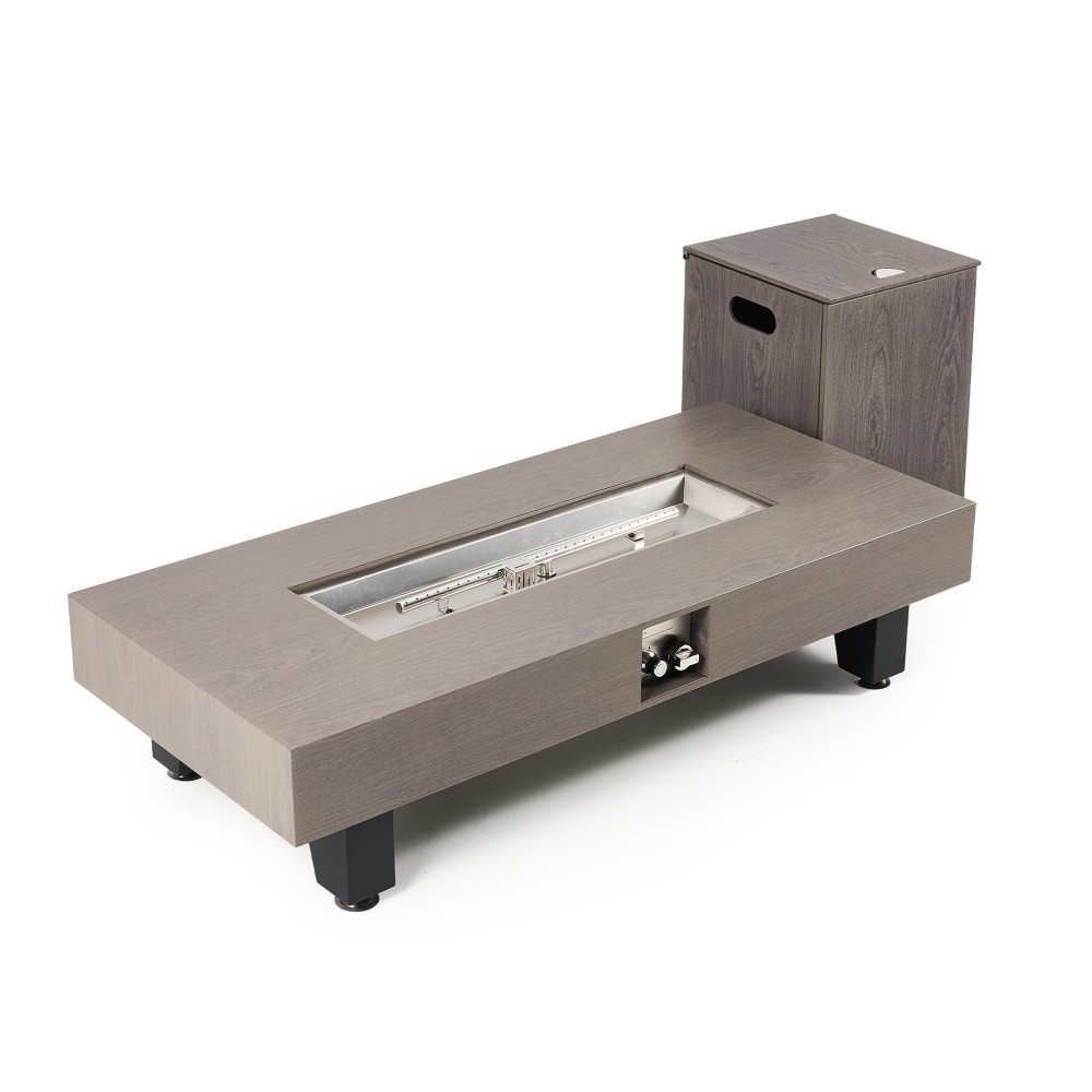 54" Rectangular Propane Fire Pit Table 50K BTU Low-Profile Modern Patio Heater