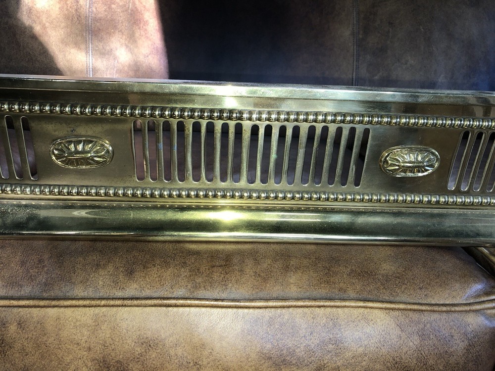 Polished Brass Regency Style Fireplace Fender