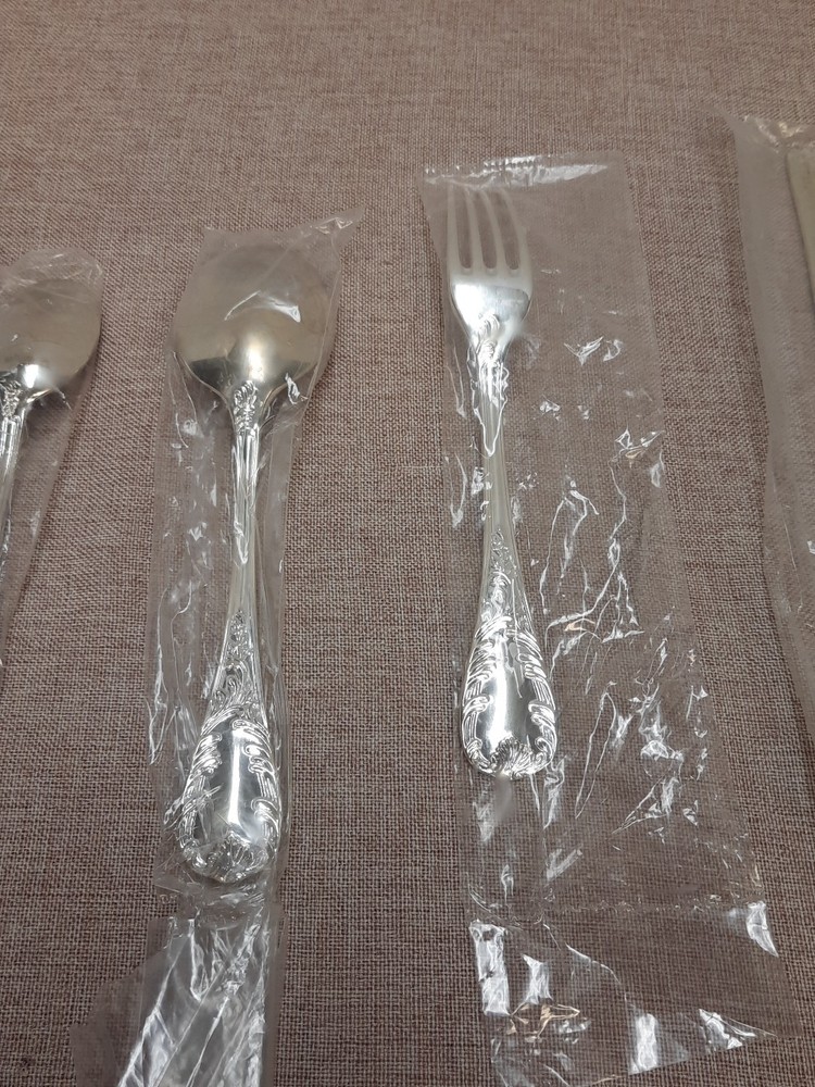 Stainless 4-Piece Place Flatware Setting Marly Pattern NEW SEALED