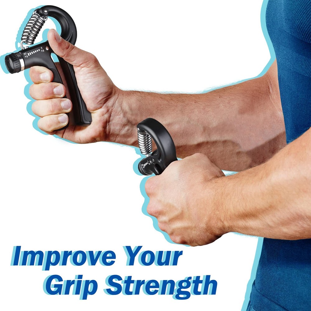 AIXPI Adjustable Grip Strength Trainer, Forearm Exerciser 11-132 lbs, Black