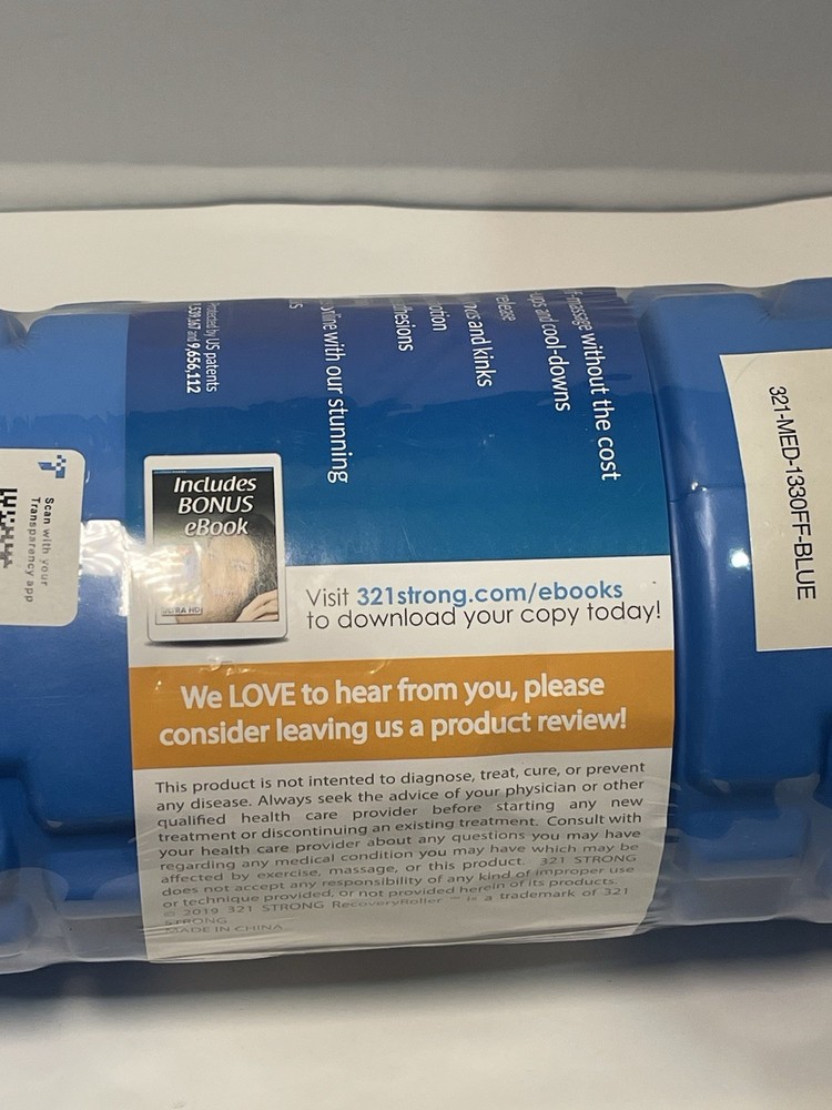 321 Strong Recovery Solid Core Medium Density Foam Roller. Blue. NEW!!