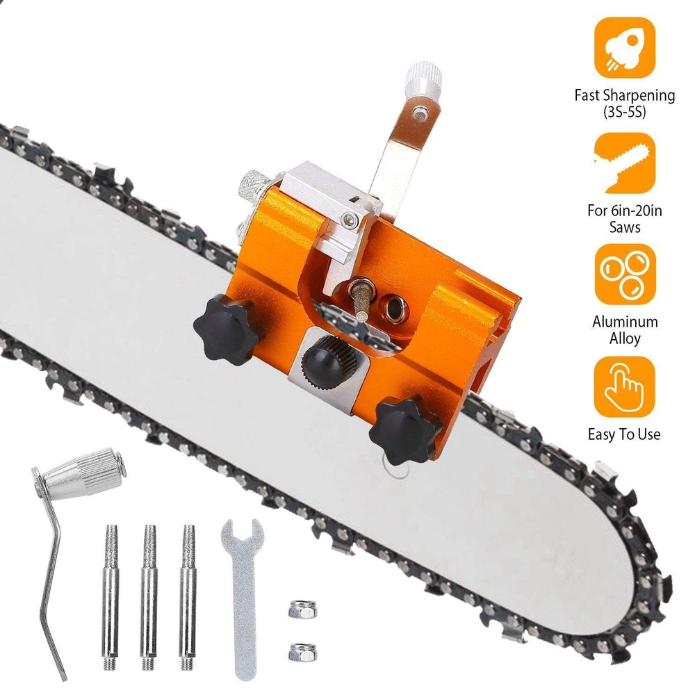 Chainsaw Chain Sharpening Jig Universal Chainsaw Sharpener Kit Hand Crank Chain