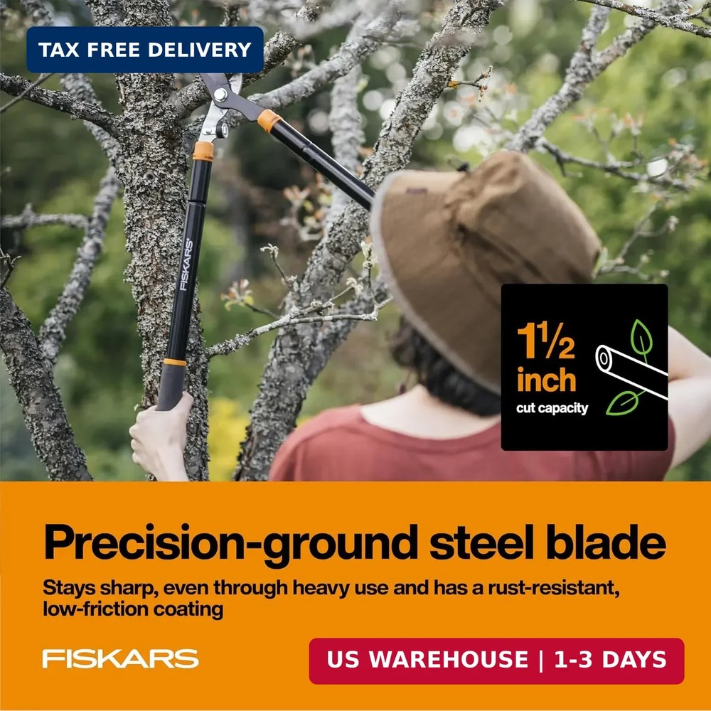 Fiskars Loppers for Tree Trimming, Heavy Duty, with Extendable Handle (24.5"-37"