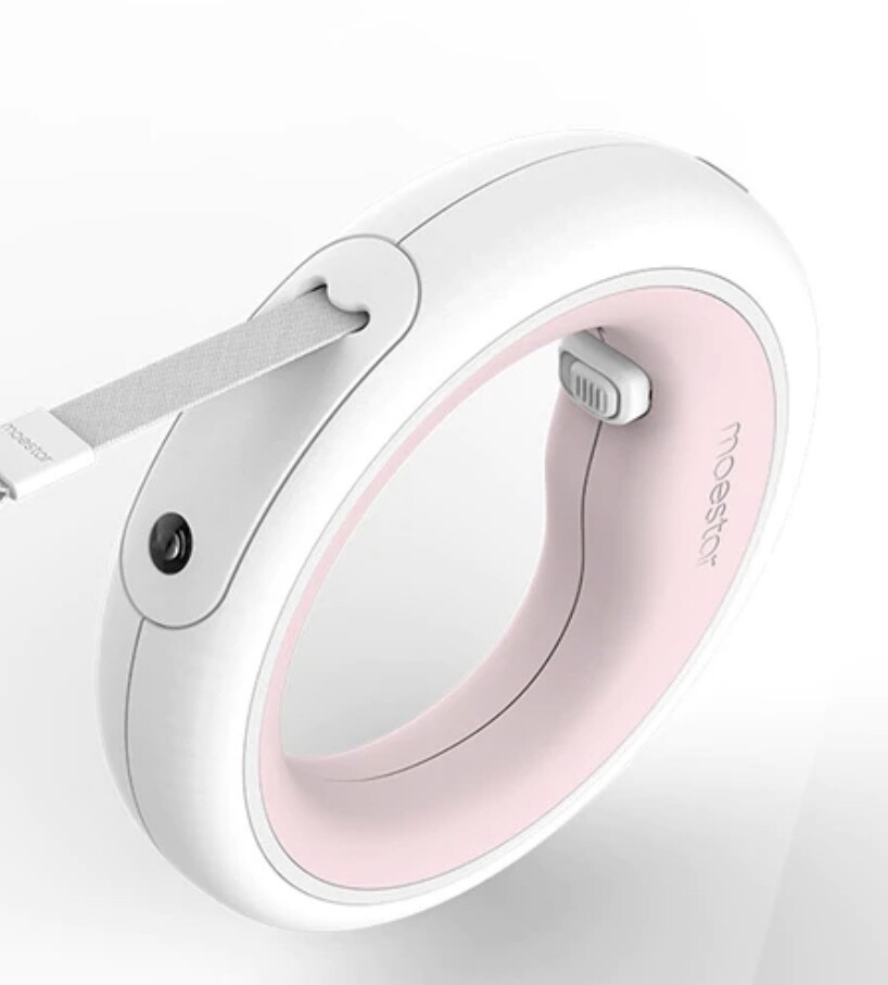 LED Ring Shaped Hands Free Leash with Flash Light usb Charging multifunctional