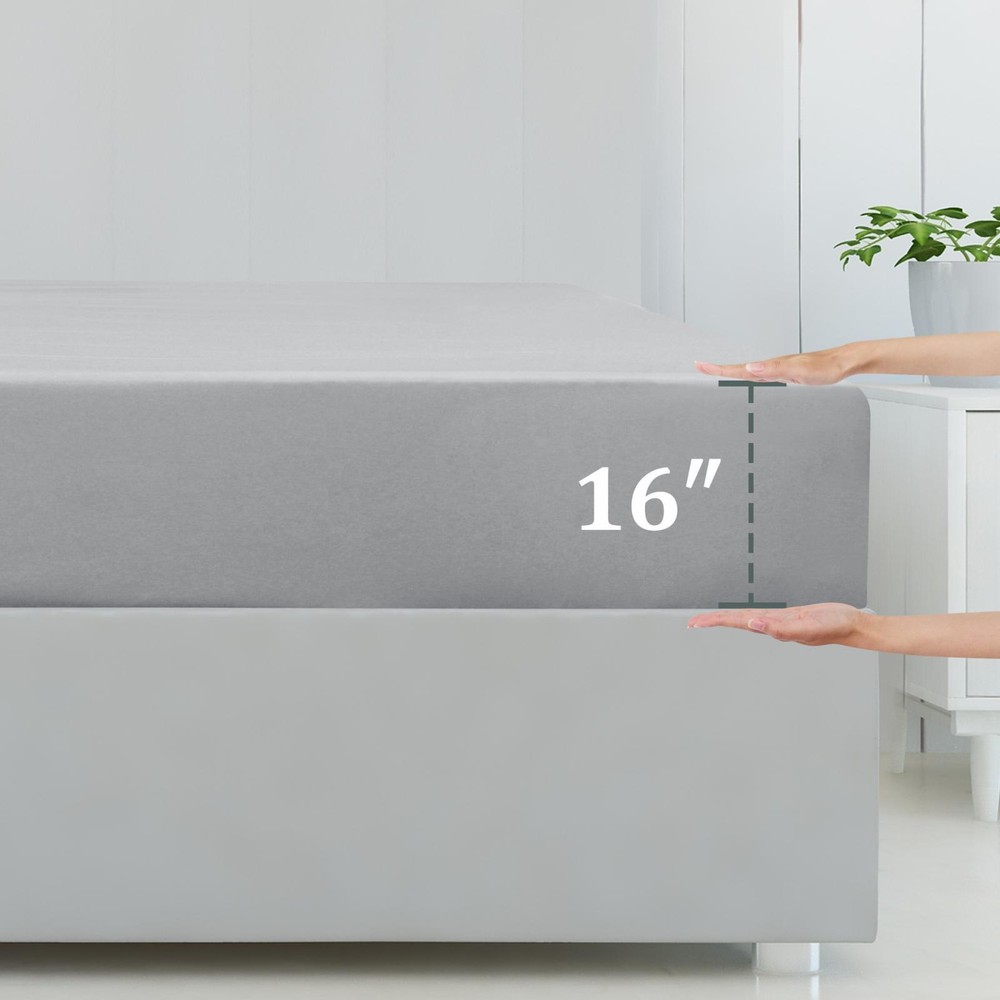 Fitted Sheet Viscose from Bamboo with 16" Deep Pocket