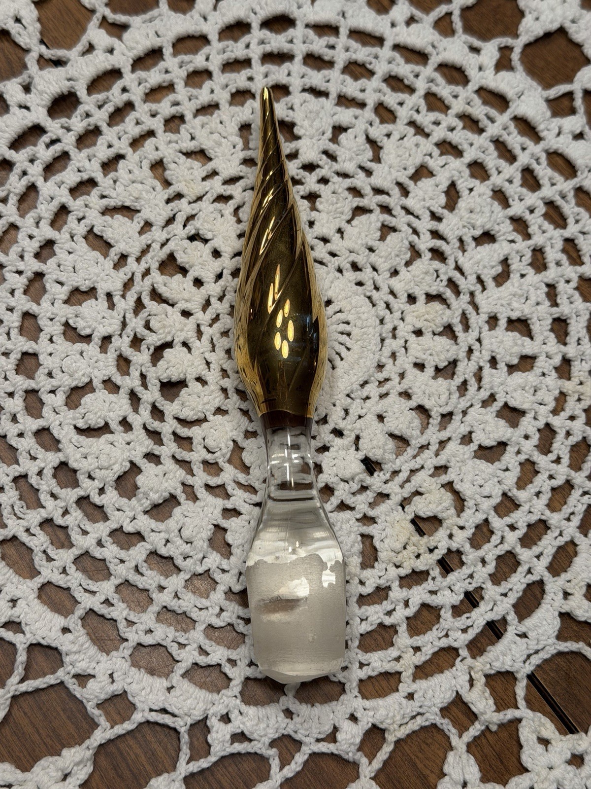 Vintage Gold Flame Twist Genie Decanter Stopper (Only) 1” Diameter 6.5  Tall