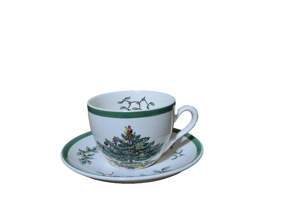 SPODE CHRISTMAS TREE CUP & SAUCER TEA/COFFEE