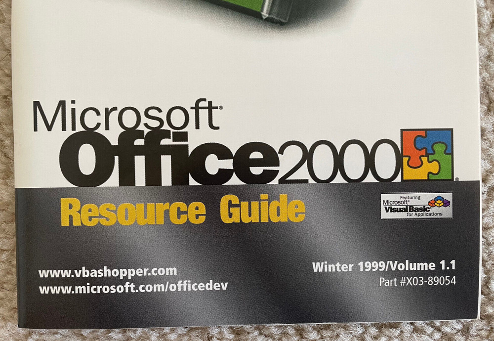 Microsoft Office 2000 Resource Guide Winter 1999 Developer Tools Booklet