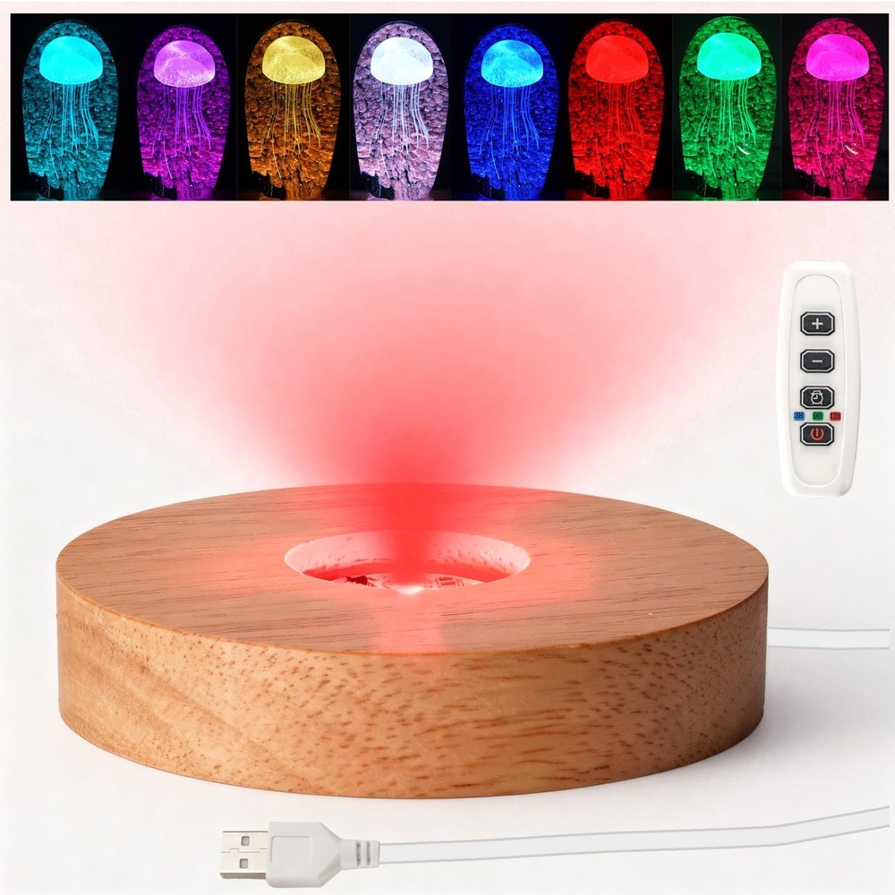 LED Light Base with Timer for Crystal Art Display,MultiColor Lighting,4 Inch ...