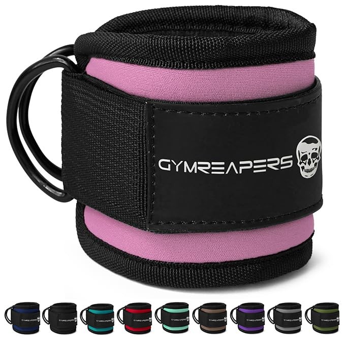 Gymreapers Ankle Strap (Single) For Cable Machine Kickbacks, Single, Pink