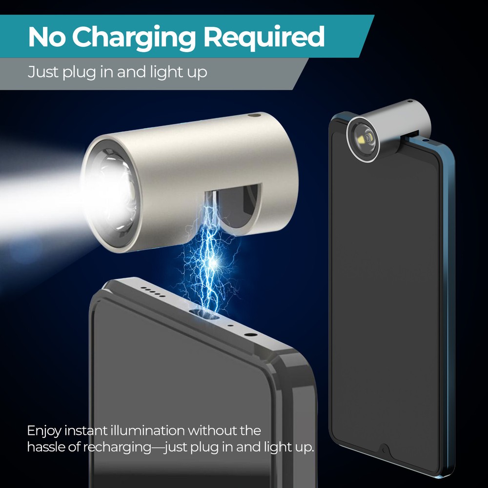 Vogueova SparkMini Smartphone Phone Mini LED Flashlight (USB Type-C)