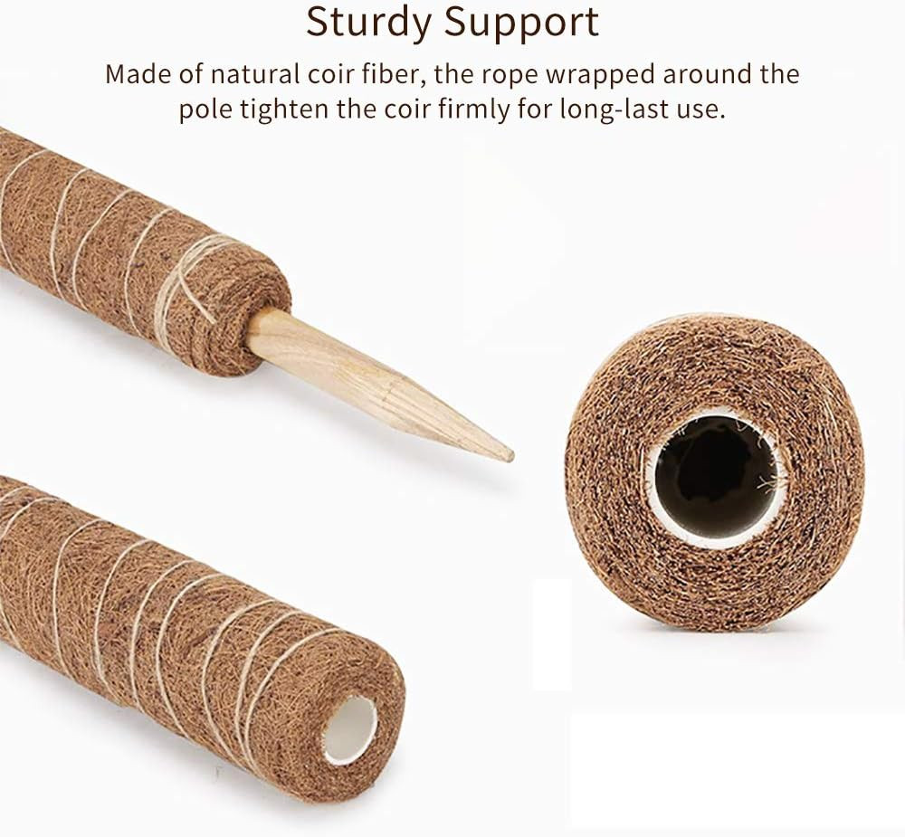 30 Inch Moss Pole for Climbing Plants - 2 Pack 15 Inch Coir Totem Pole Plant Sup