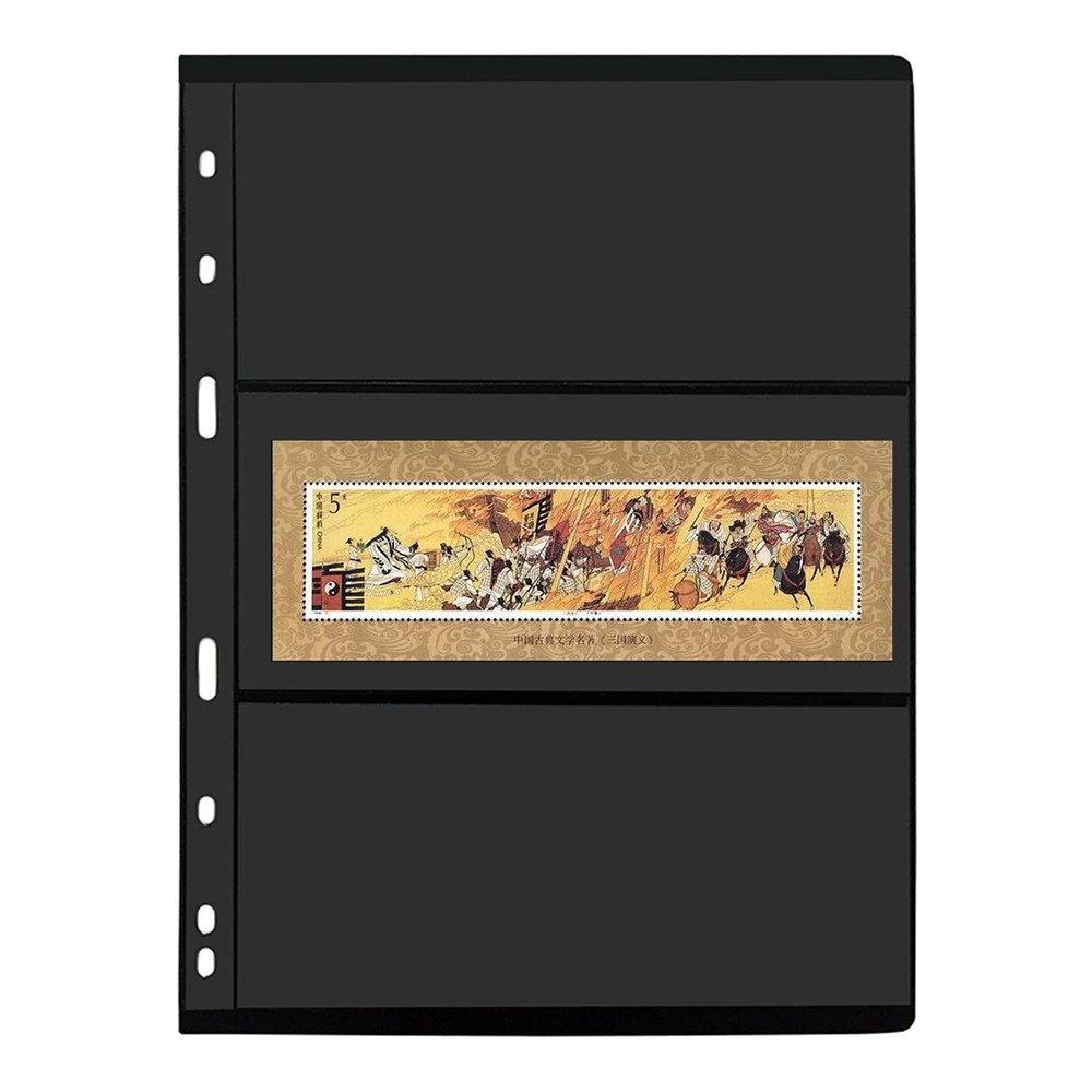 20 Sheet Stamp Pages, 3 Rows Pages for Stamp Collectors, 9-Hole Standard Page...