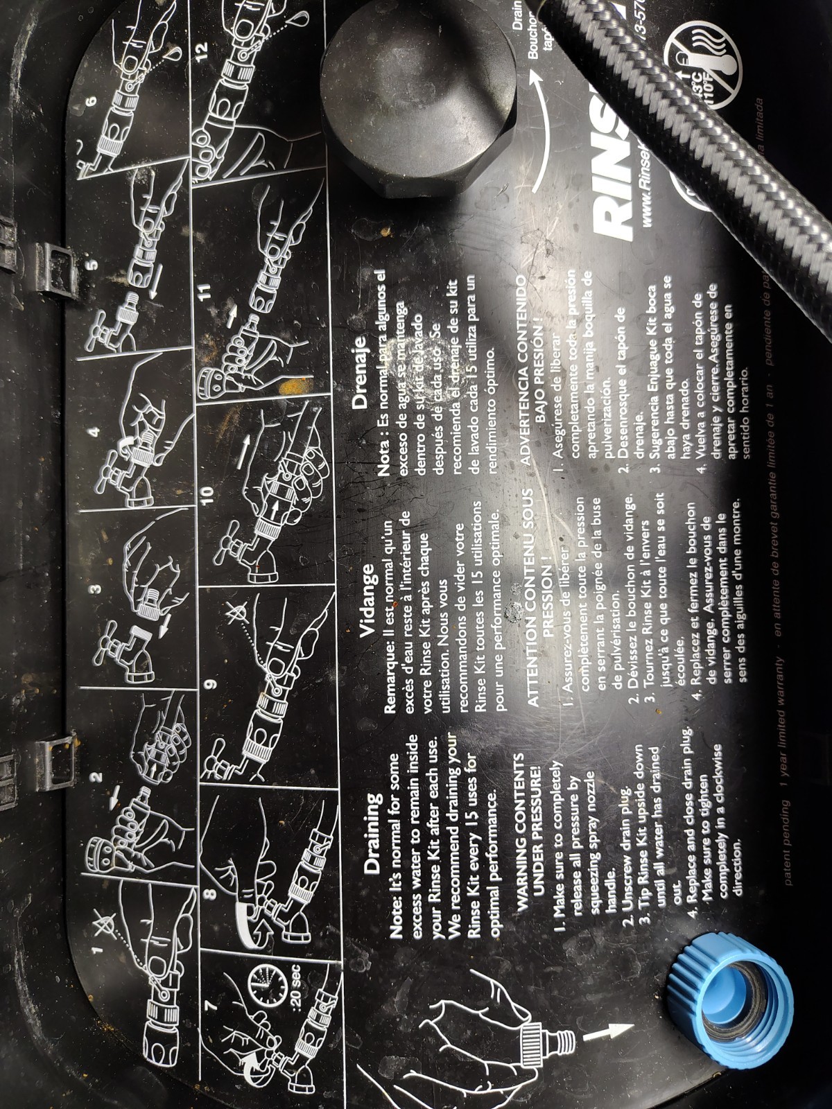 Rinsekit Portable Pressurized Outdoor Shower Kit Camping RV Non Electric