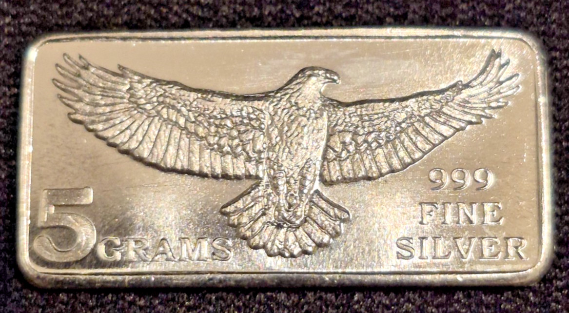 10 Gram Combo Lot - 5 Gram MONARCH Silver Eagle Bar and 5-One Gram Rounds/Bars