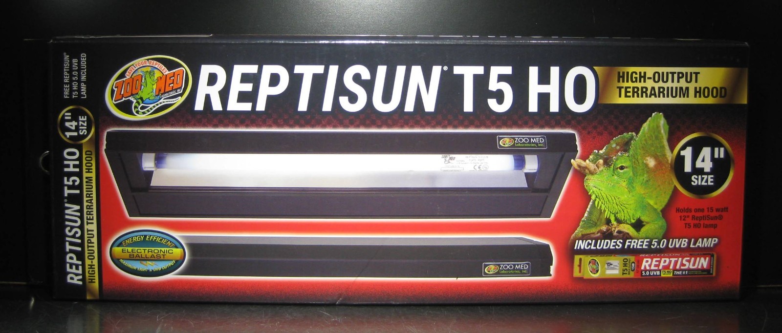 Zoo Med Reptisun T5 HO High Output Terrarium Hood W/Free Lamp 14"