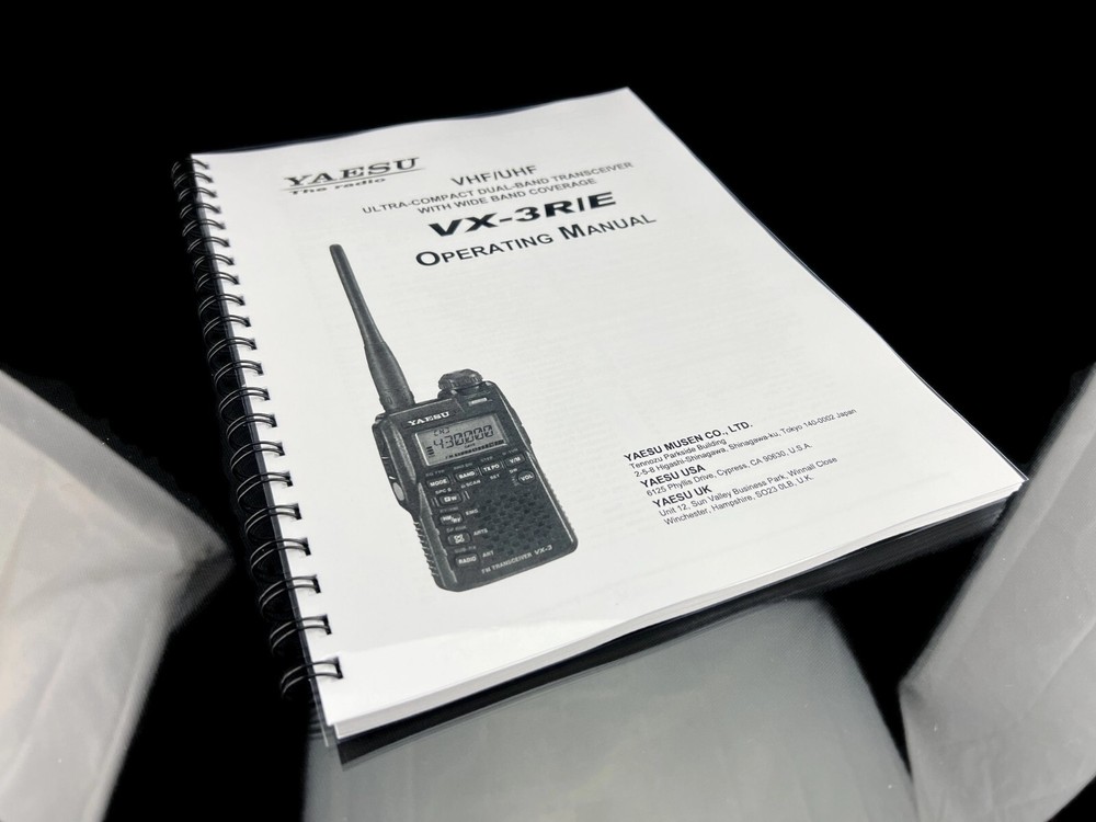 Yaesu VX-3R VX-3E Instruction Manual Operating Guide Coil Bound