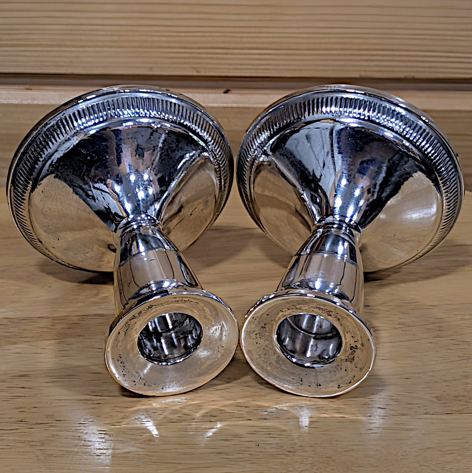 Vintage Raimond Sterling Silver Weighted Candle Holders 3.25 x 4 403 grams NICE