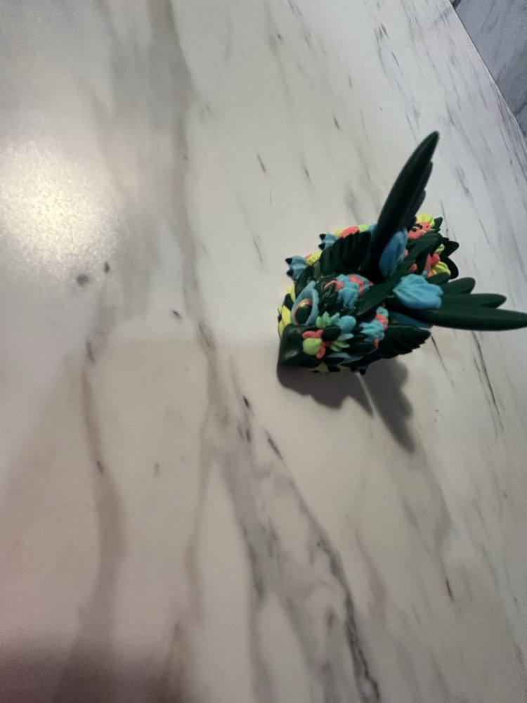 3d printed owl dragon green