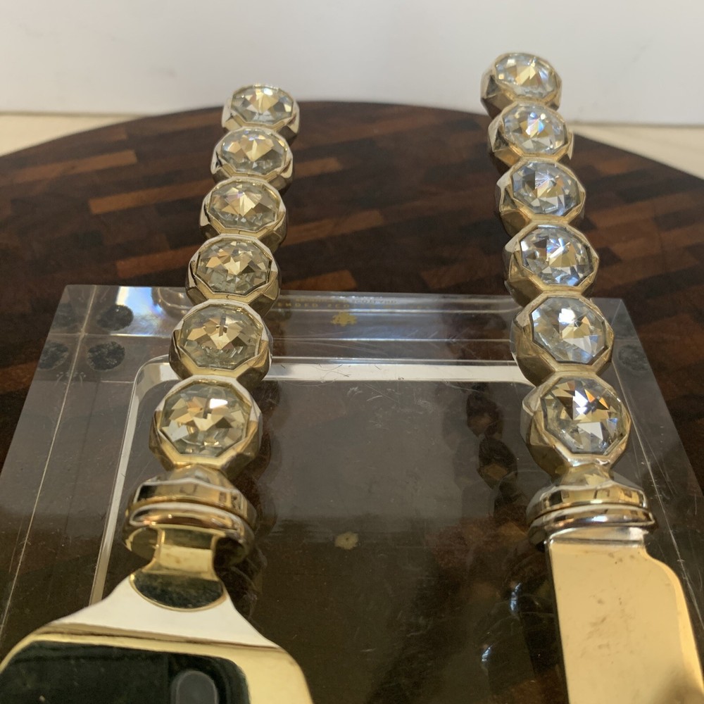 Beautiful Rhinestone Handle Wedding Cake Serving Set