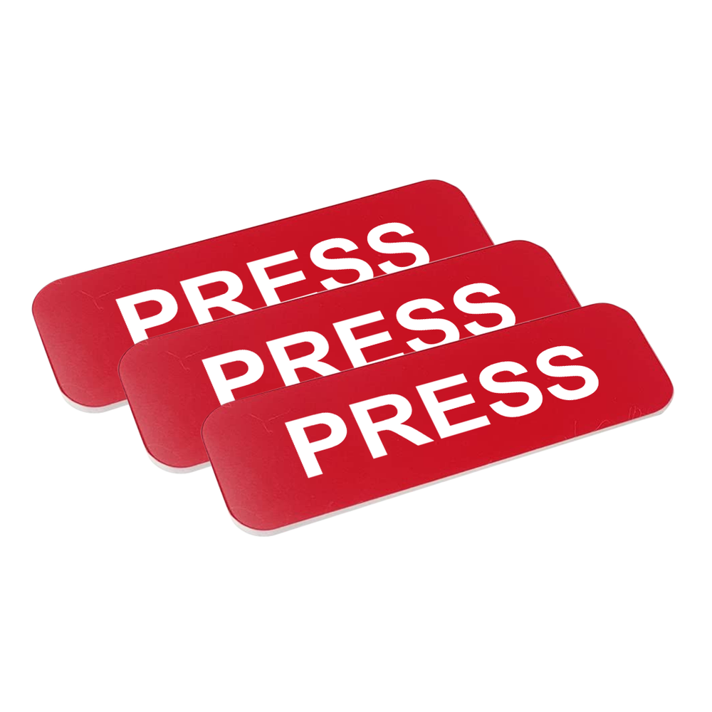 Press 1 x 3" Name Tag/Badge, (3 Pack)