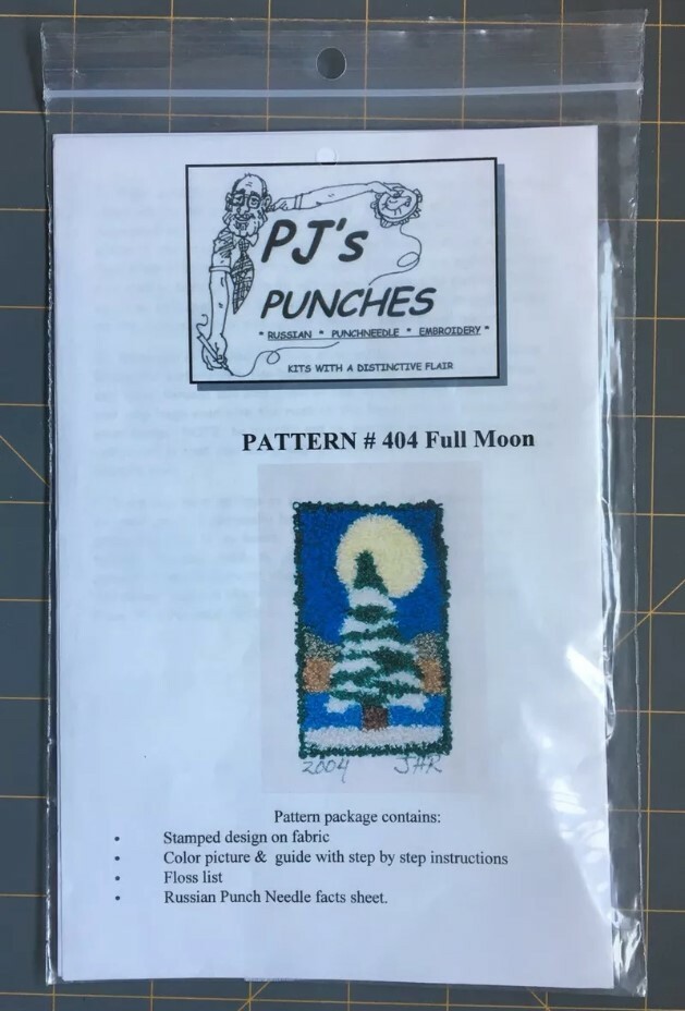 PUNCH NEEDLE PUNCHNEEDLE PATTERNS w/ FABRIC KIT PJ'S Punches TREES YOU PICK