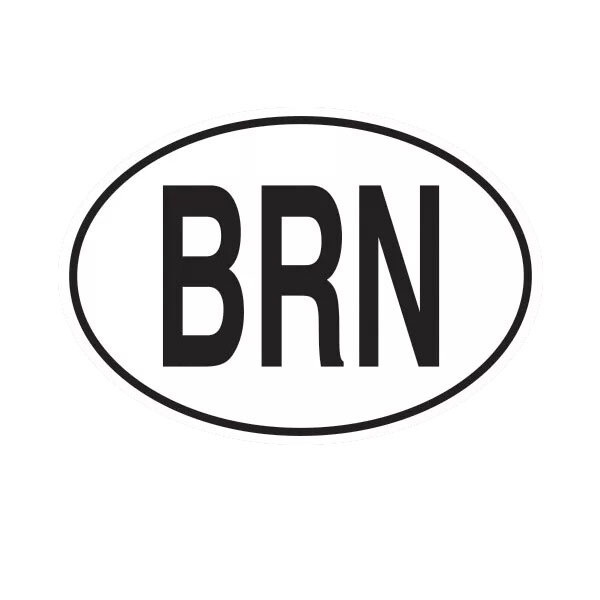 BRN Bahrain Country Code Oval Sticker Decal