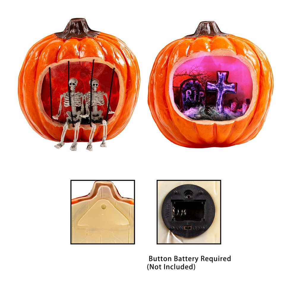 Joyin Pumpkin Wall Decor w/Light 2 Pack , Plastic