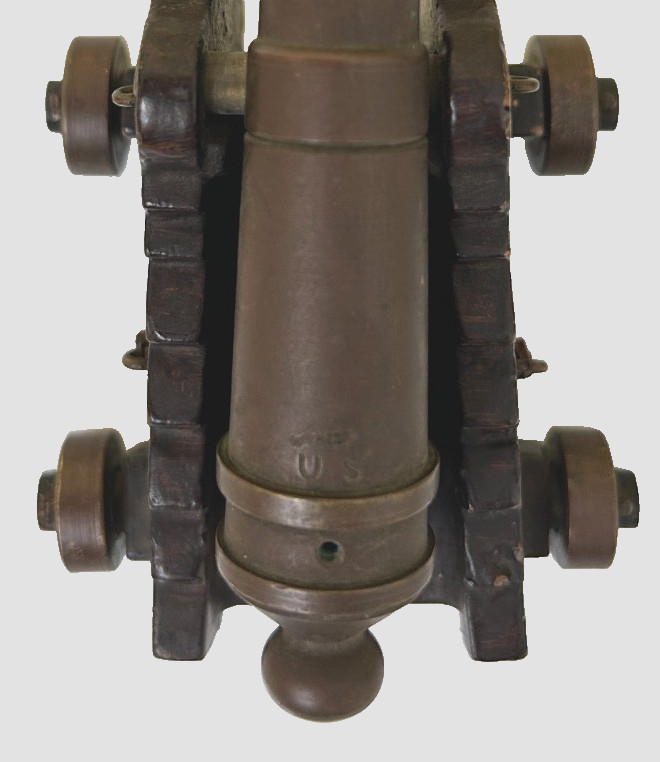 Reproduction U.S. Garrison Cannon Cast Iron With Brass Barrel Exceptional Detail