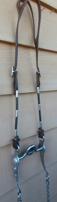 Vintage Sterling Silver 4 Concho Cheek Horse Bit Poco Headstall Rein Chains